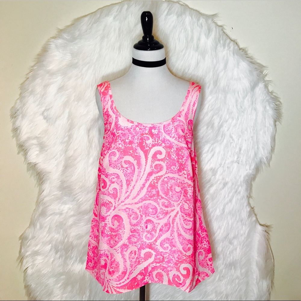 Lilly Pulitzer Pink Swirl Print Sleeveless Tank - Picture 2 of 7